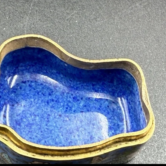 NFS Reserve Vintage Miniature Cloisonne Trinket Box Deer - Picture 8 of 12
